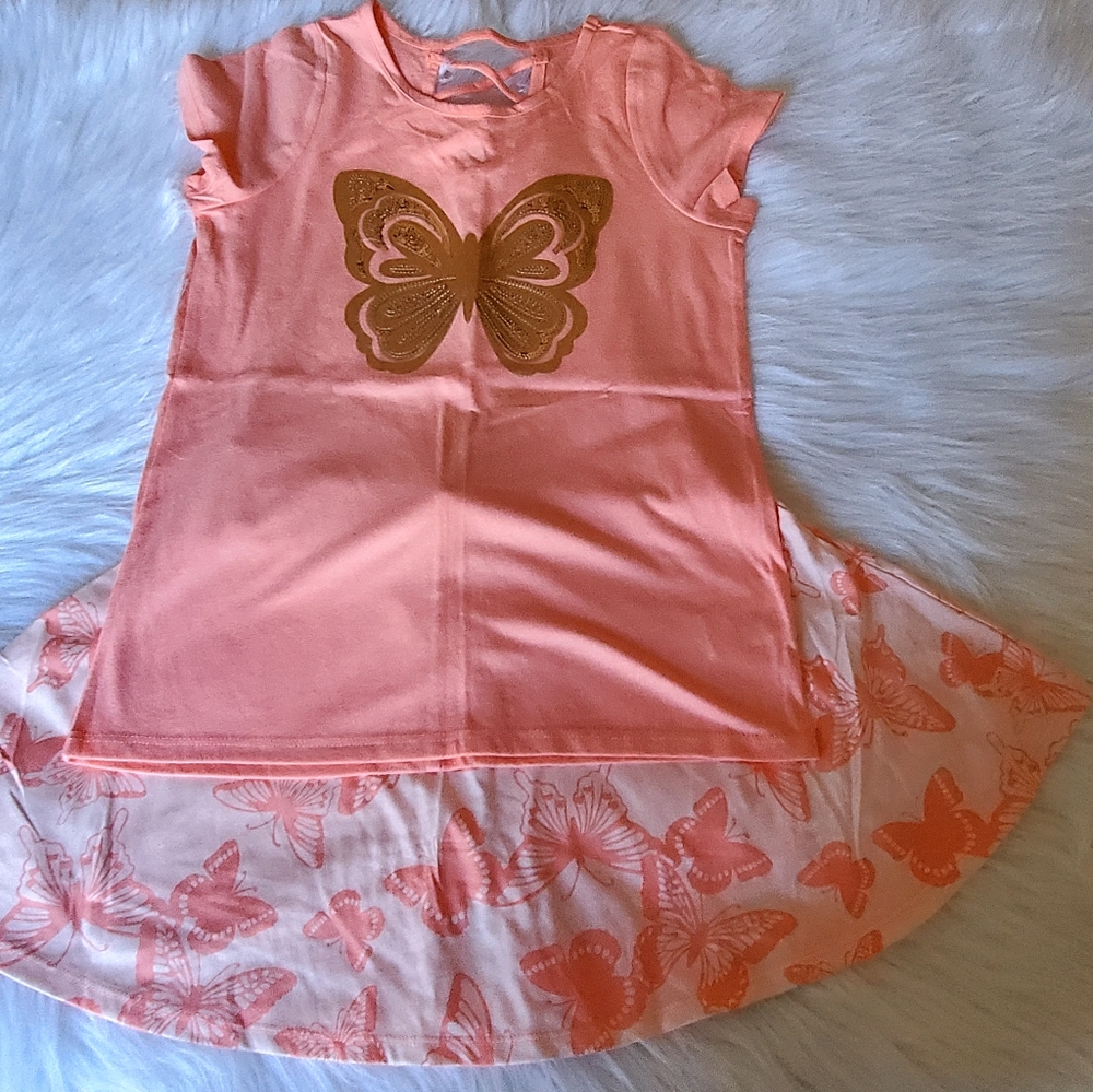 Girls' Peach Butterfly set